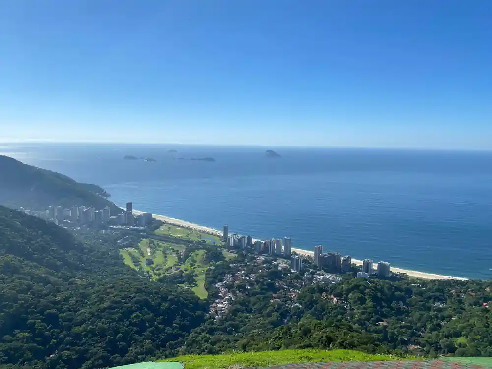 The beach, the forest and the towers from the air